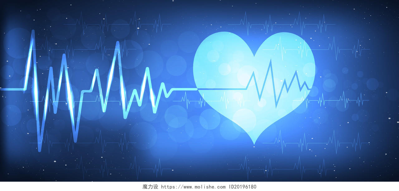 医院医疗健康心跳心脑心脏心电图来电背景素材